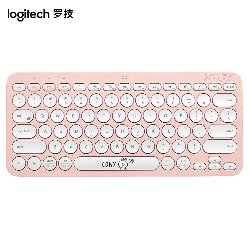 罗技（Logitech）K380多设备蓝牙键盘 便携办公键盘 安卓苹果手机笔记本电脑平板iPad键盘 LINE FRIENDS系列-可妮兔