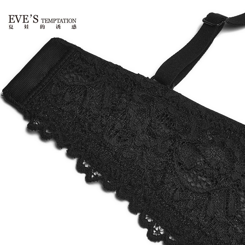 夏娃的诱惑蕙昕组软钢圈全罩杯内衣女大胸显小缩胸薄款防下垂收副乳文胸 黑色撞肉色 90C