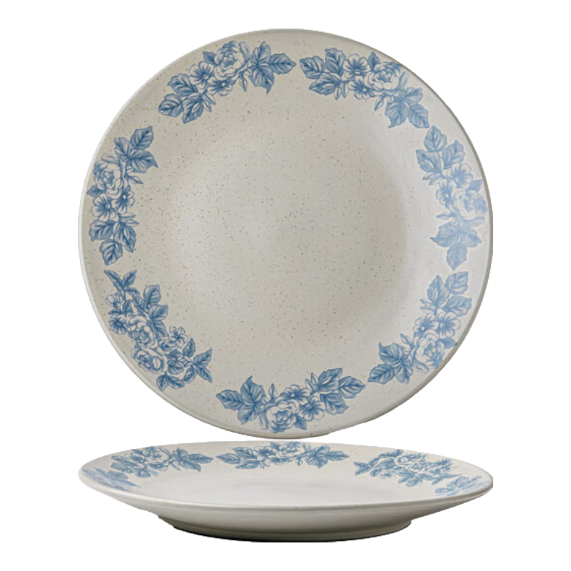 悠瓷（youcci）中古青花圓形盤子創(chuàng)意復(fù)古陶瓷盤甜品蛋糕盤高顏值早餐擺盤平盤 7英寸平盤-小青花