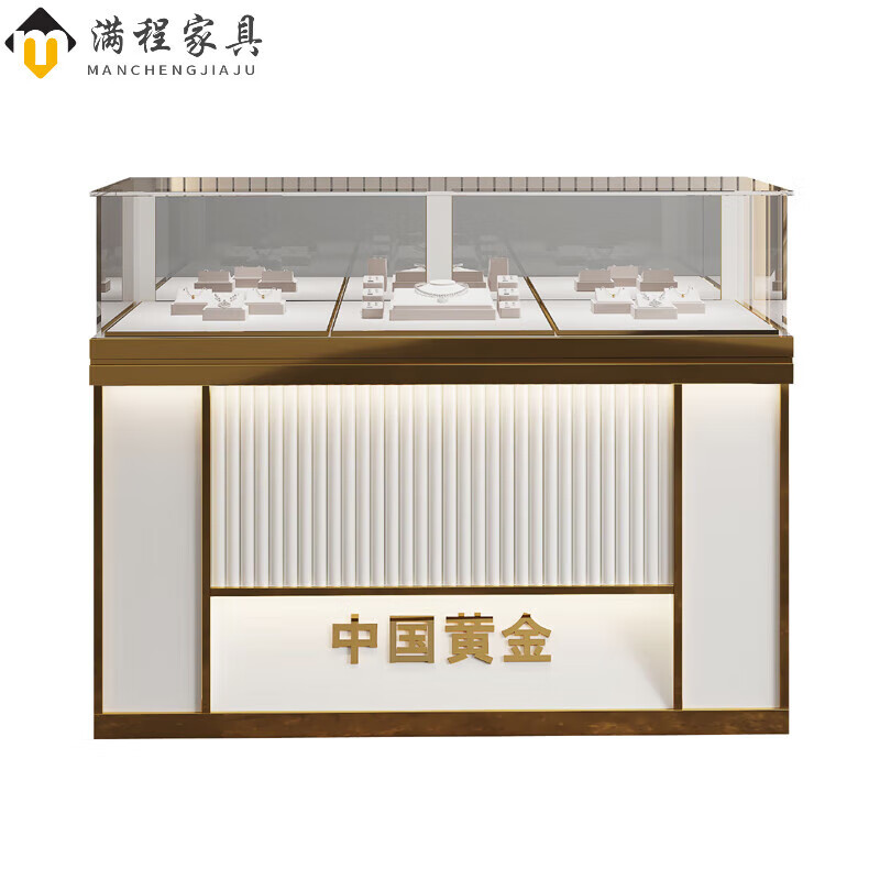 众舰行 珠宝首饰展示柜珠宝展示柜现代黄金首饰展柜不锈钢玻璃柜台