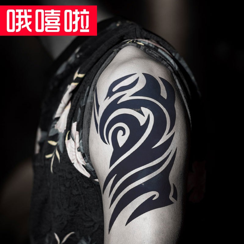 哦嘻啦飞龙图腾男士花臂防水纹身贴手臂花臂半甲大图时尚仿真纹身贴纸