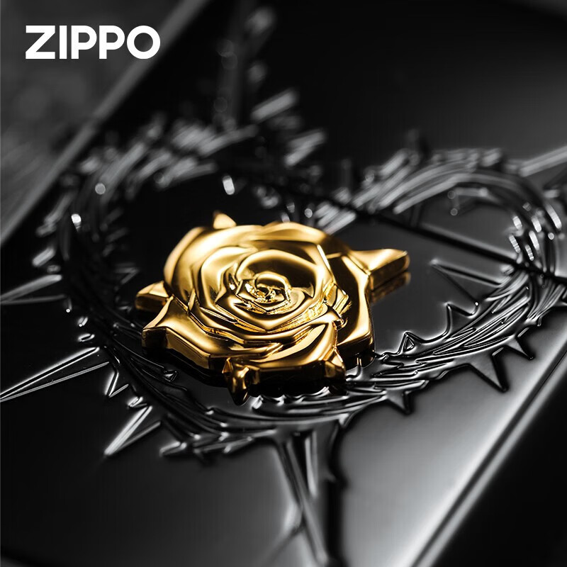 zippo之宝正版官方打火机金色玫瑰荆棘花开 zp芝宝煤油防风男生礼物