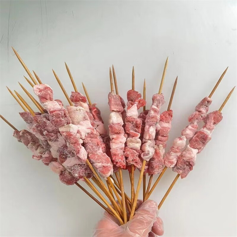 绿鲜印象(lvyeyinxiang)新鲜原切羊肉羊肉串烤串烧烤食材 羊肉串30串