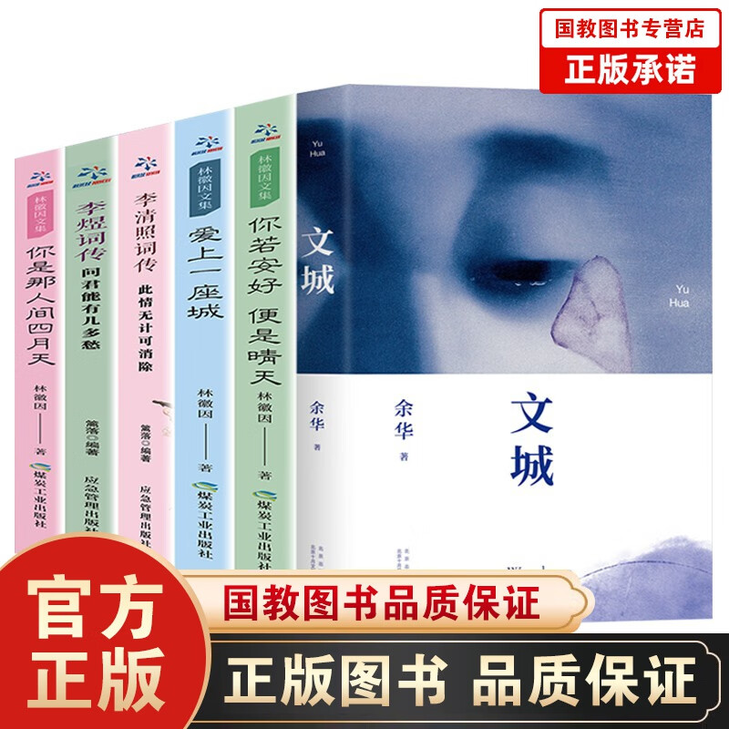 余华新书文城+活着+许三观卖血记+兄弟+在细雨中呼喊+没有一种生活是可惜的+爱上一座城（自选） 余华新作文城+林徽因经典套装全6本