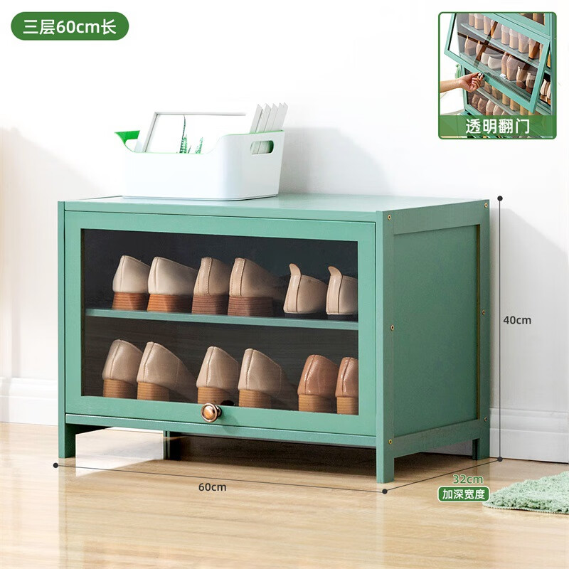 隔断鞋柜组装进门玄关超薄鞋架子简约门口入户翻斗鞋柜 透明翻门三层