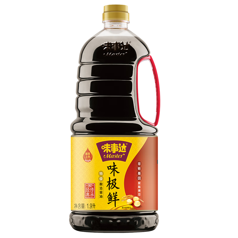 味事达(Master) 酱油 味极鲜特级生抽 点蘸凉拌酿造酱油 1.9L 卡夫亨氏出品