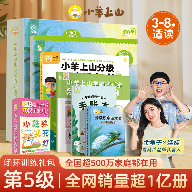 【礼包自选】小羊上山儿童汉语分级阅读读物+闯关游戏全套第123456级 绘本3-6岁宝宝睡前汉语汉字启蒙识字早教睡前亲子互动幼小衔接图画故事书 小羊上山闭环训练礼包·第5级