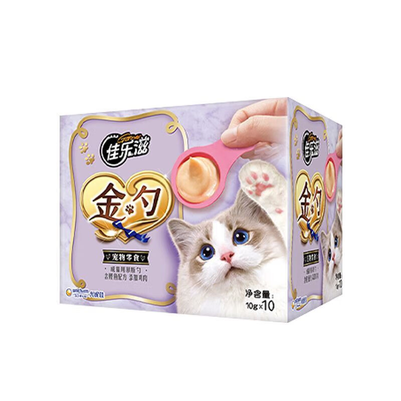 佳乐滋佳乐滋金勺进口成猫慕斯勺挑嘴喵湿粮撸猫零食小 鲣鱼配方添加鸡肉10g*10支