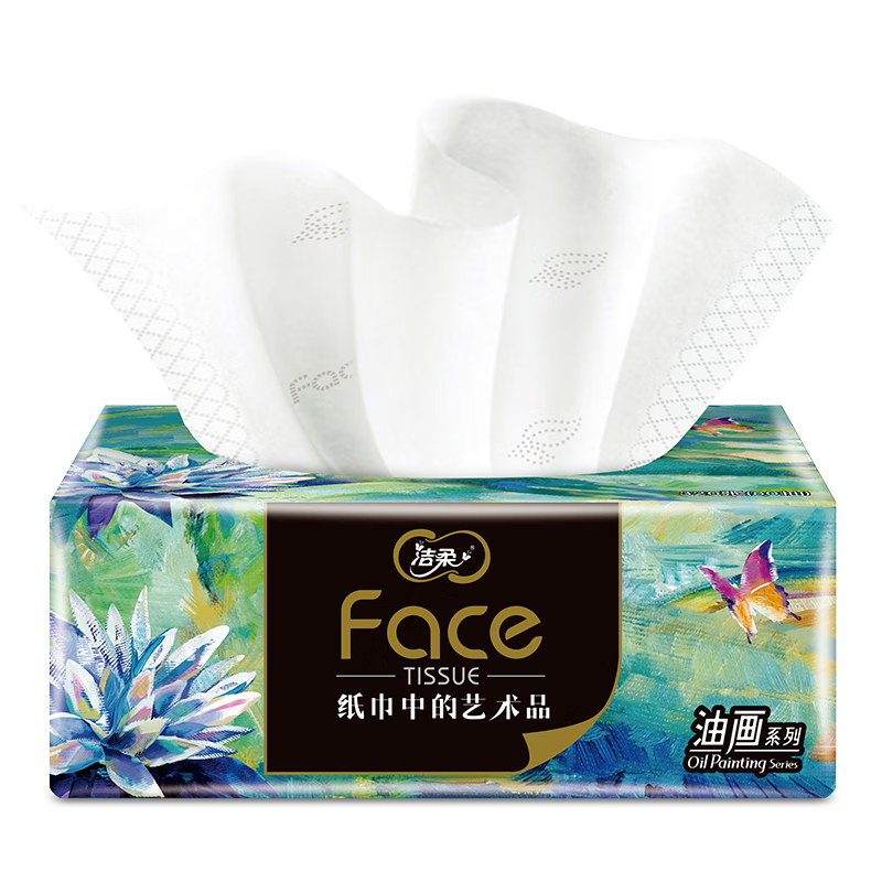 洁柔 抽纸 艺术油画系列 4层 80抽*8包