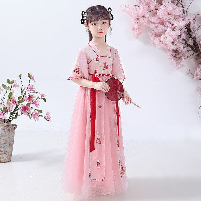 装古装裙子仙长袖连衣裙小女孩古风襦裙儿童古装汉服小女孩古代仙女服