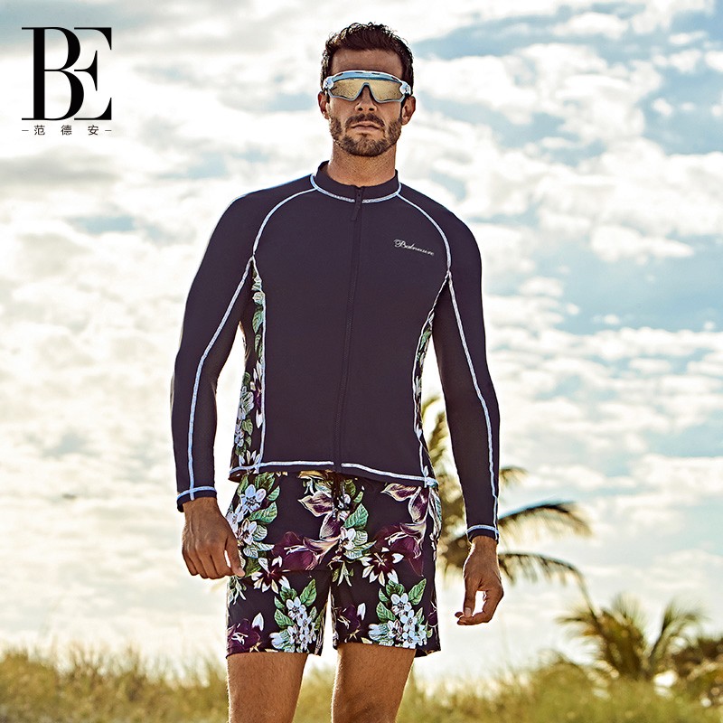 男士泳裤宽松大码速干印花平角温泉裤抗氯防晒运动