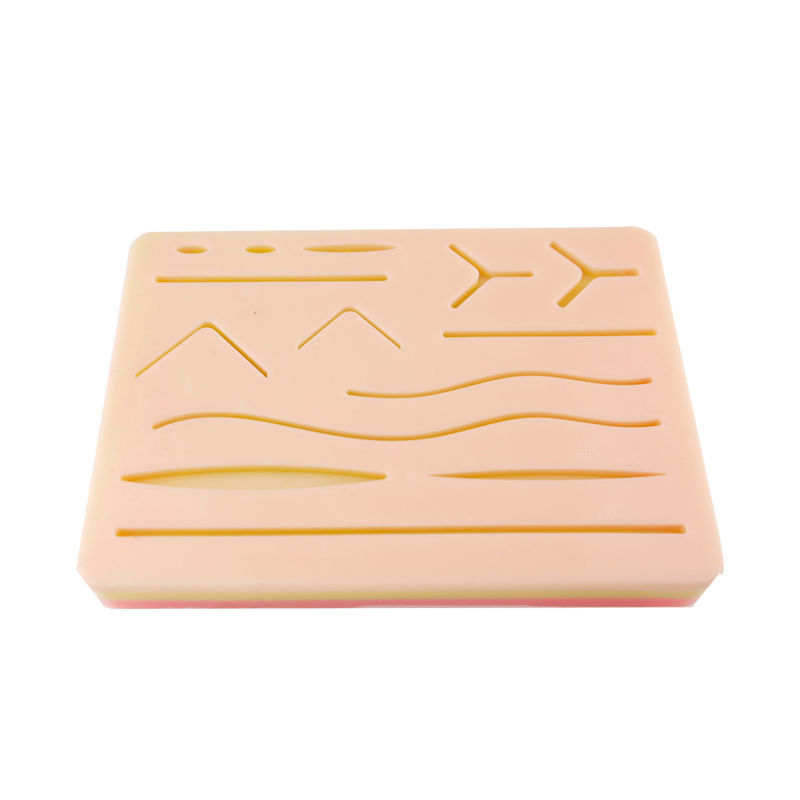 医学生外科手术缝合练习皮肤模型硅胶垫仿真带多伤口三层皮肤模块