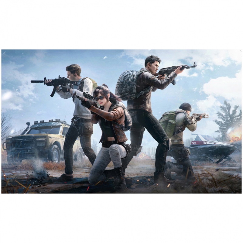 狼天影 和平精英海报墙贴画 pubg绝地求生地图游戏网吧宿舍贴纸可来图