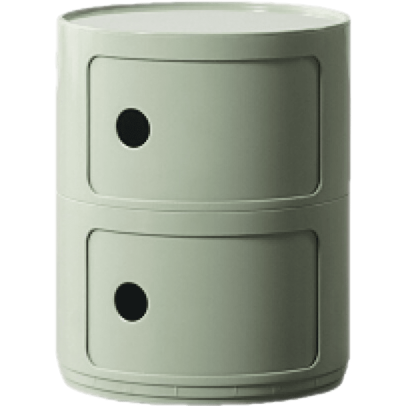 嘉际 北欧塑料床头柜简约迷你网红收纳柜卧室迷你柜多功能圆形柜 双层抹茶绿 整装