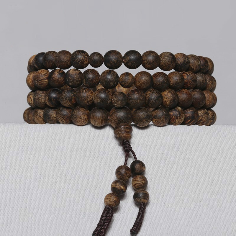 豪珠 越南收藏级芽庄奇楠7mm/108颗沉香手串黑油老料清凉香韵男女款