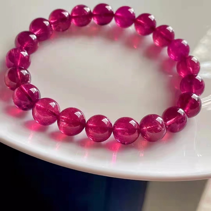 寻然珠宝至尊典藏鸽血红碧玺手链卢比来手串,典藏色系奢华典雅,收藏级