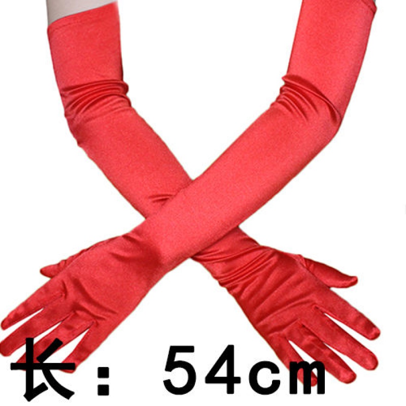 xpmr新品丝袜防晒手套女长款缎面晚礼服演出表演主持礼仪手套新娘婚纱