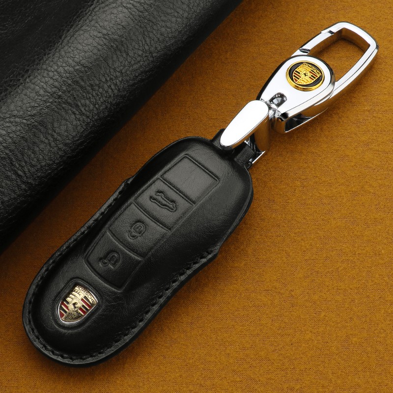 保时捷钥匙套真皮帕拉梅拉911卡宴玛卡macan718专用车钥匙包壳扣高档