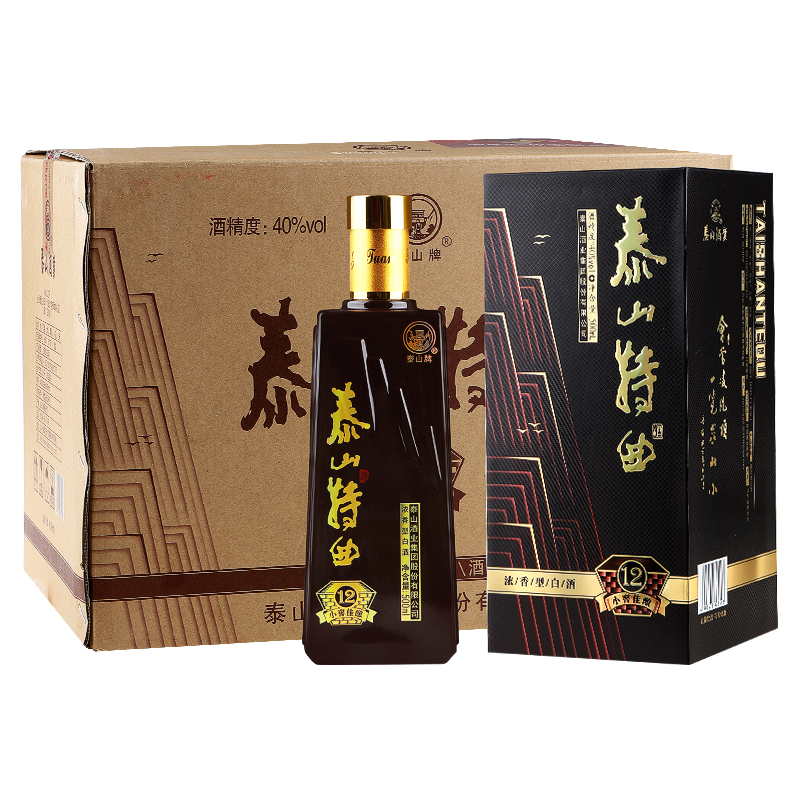 泰山牌泰山特曲小窖佳酿12 浓香型白酒 40度整箱500ml*6瓶 山东白酒