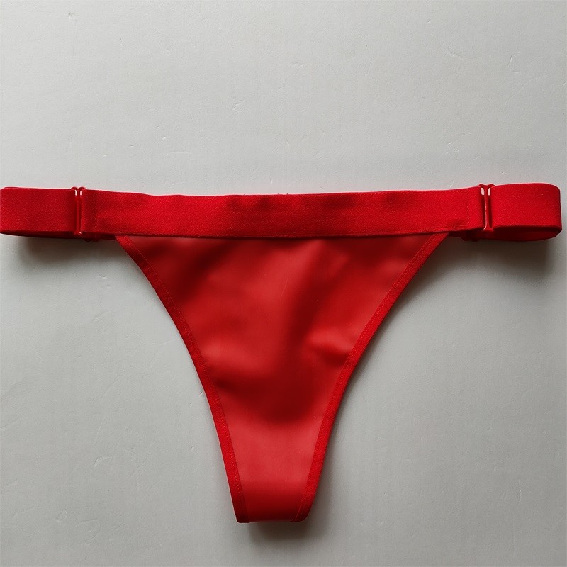 胶皮丁字内裤男女通用纯色弹力隐形无痕乳胶皮内裤经期游泳生理性感一