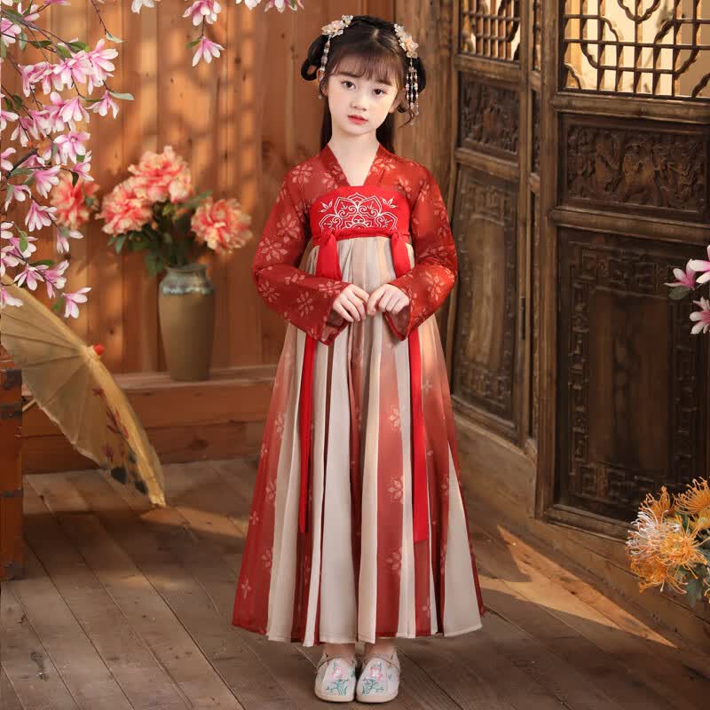 九能汉服女童春秋款儿童唐装古风超仙公主中国风连衣裙襦裙古装女孩夏 2601裙子 150高性价比高么？