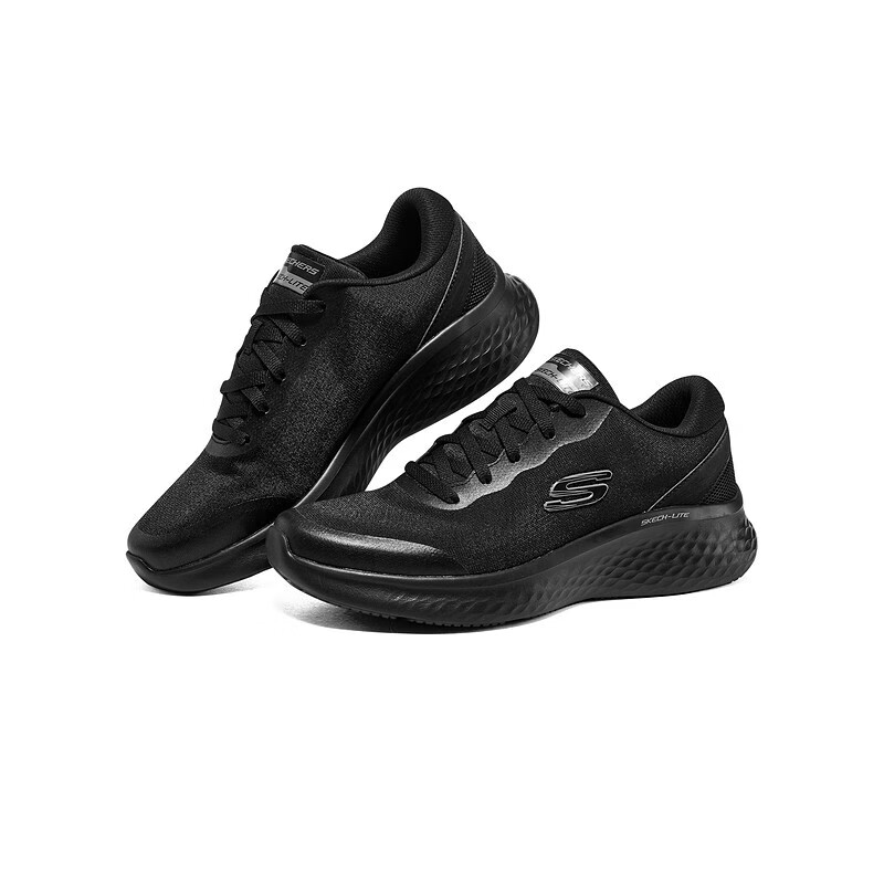 斯凯奇（Skechers）轻奇系列|跑步鞋夏季男款透气厚底运动休闲鞋网面跑步鞋894220 全黑色/BBK 41