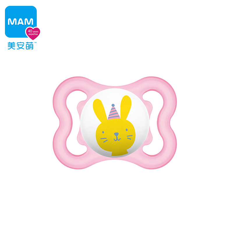 美安萌mam美安萌air透气安抚奶嘴婴儿安慰奶嘴宝宝6个月以上超软日夜用 米白狐狸 6个月以上 1只装 无夜光 air透气型