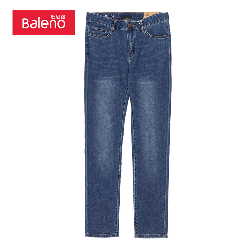 班尼路（Baleno）春夏棉质简约直筒柔软牛仔裤男潮牌薄款合体修身版裤子 02D 31