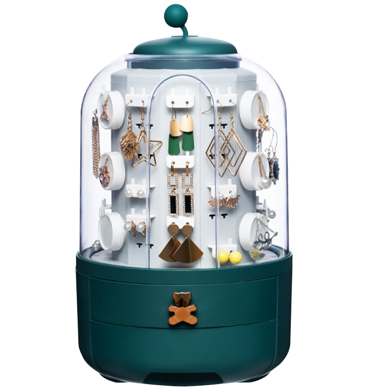 好尔首饰收纳盒耳环展示架项链戒指耳饰耳钉手饰品透明防尘收纳盒标准款