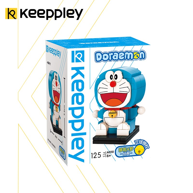 Keeppley 积木哆啦A梦拼装玩具 多啦a梦公仔手办模型摆件机器猫小颗粒积木 儿童生日礼物 经典造型A0110