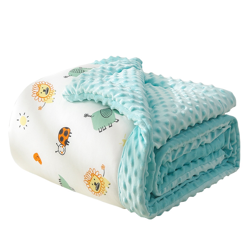 新品花千紫宝宝被子冬天加厚婴儿豆豆被秋冬儿童棉质冬被加绒zp 动物