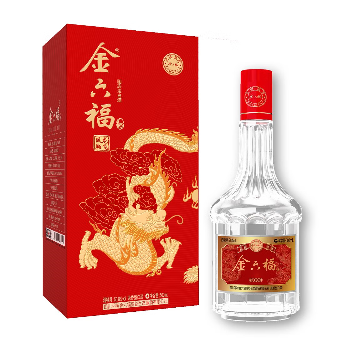 金六福龙飞凤翔宴请用酒兼香型白酒 50.8%vol 500mL 6瓶