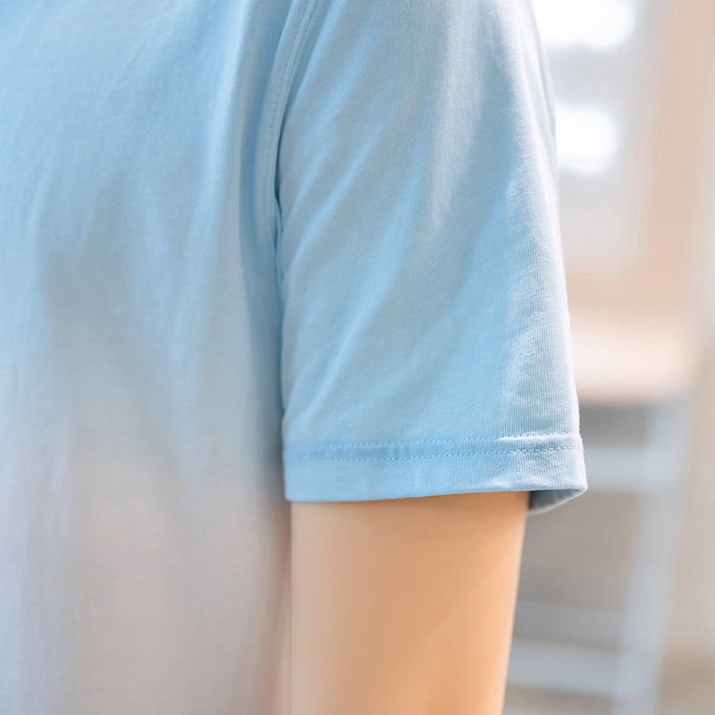 TEEK夏季短袖t恤男士上衣 青少年夏装新款重磅纯棉体恤衫男生打底衣服 【透气干爽】JAS1A蓝白 2XL