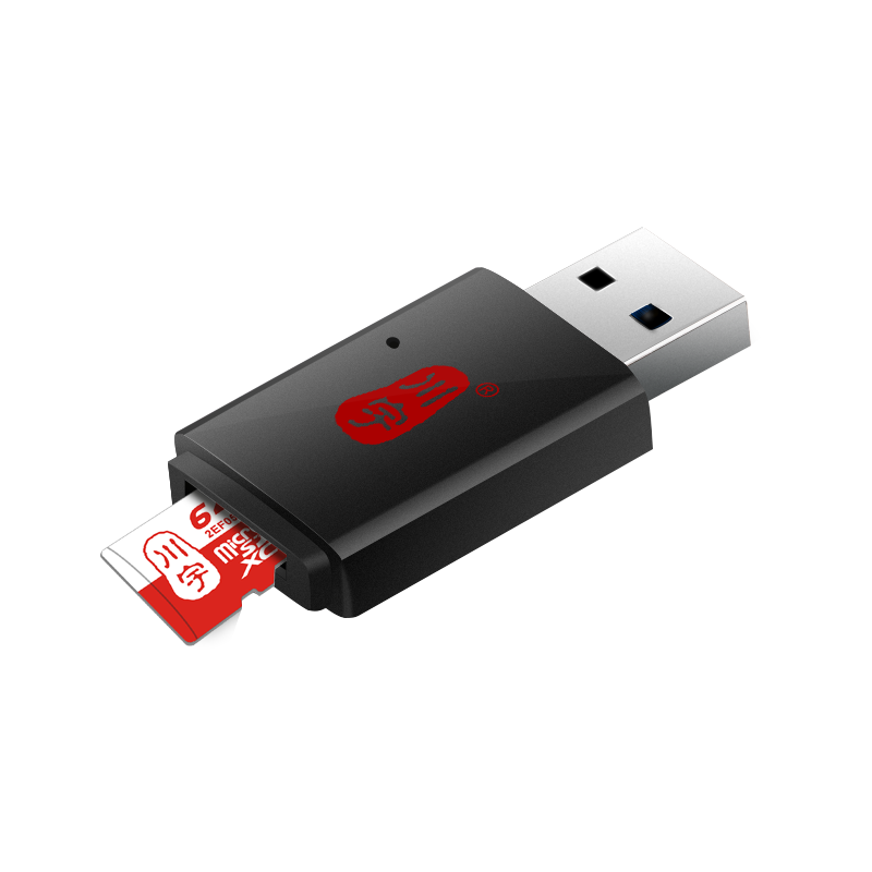 川宇 USB3.0高速迷你读卡器支持手机内存卡micro sd/tf卡行车记录仪存储卡C308 黑色