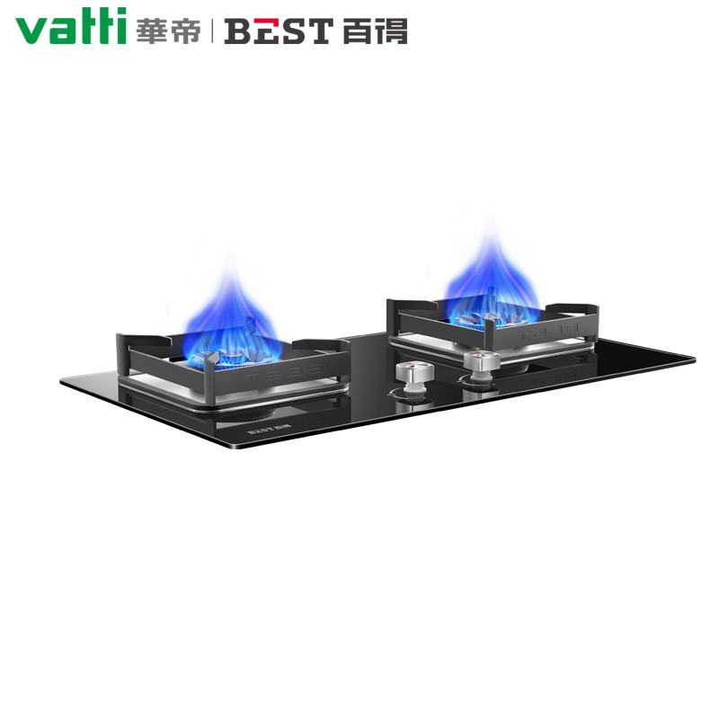 百得（BEST）华帝股份 JZT-JD65B 燃气灶具 煤气灶 5.2kW 大火力 猛火灶 零秒启动 瞬时点火 钢化玻璃 嵌入式 台嵌两用 铜火盖 聚能盘 保洁炉头 可调节底盘 一级能效(天然气)