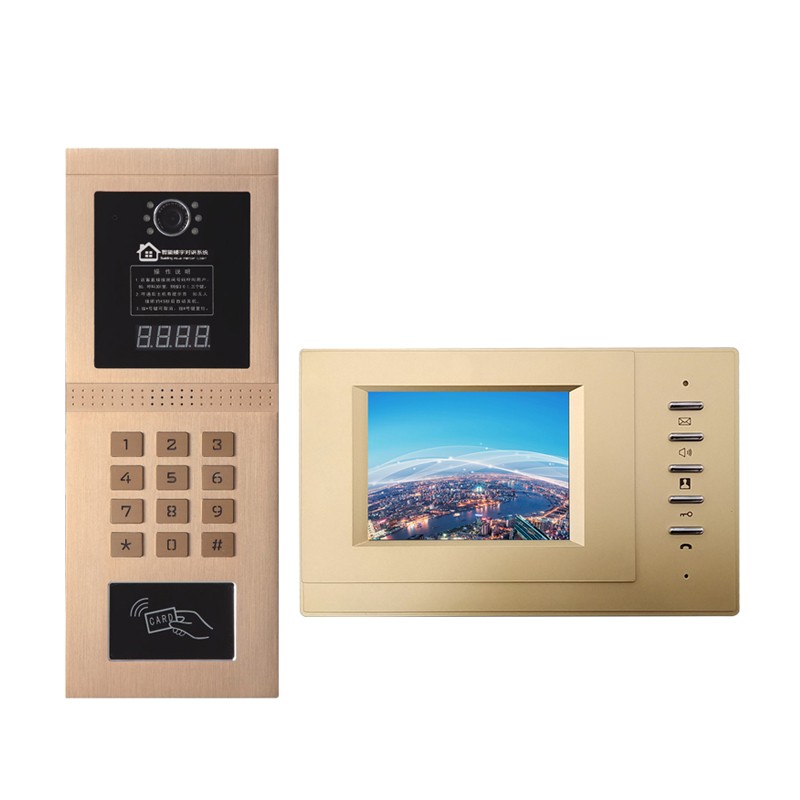 hkna楼宇对讲可视小区高清彩色单元门禁主机4.3寸楼宇对讲套装 1户