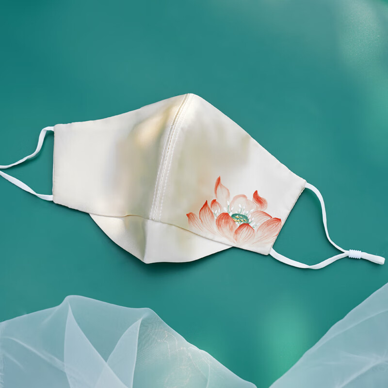 xierwei真丝口罩防尘防晒设计手绘双层蚕丝显瘦男女汉服国风高颜值新