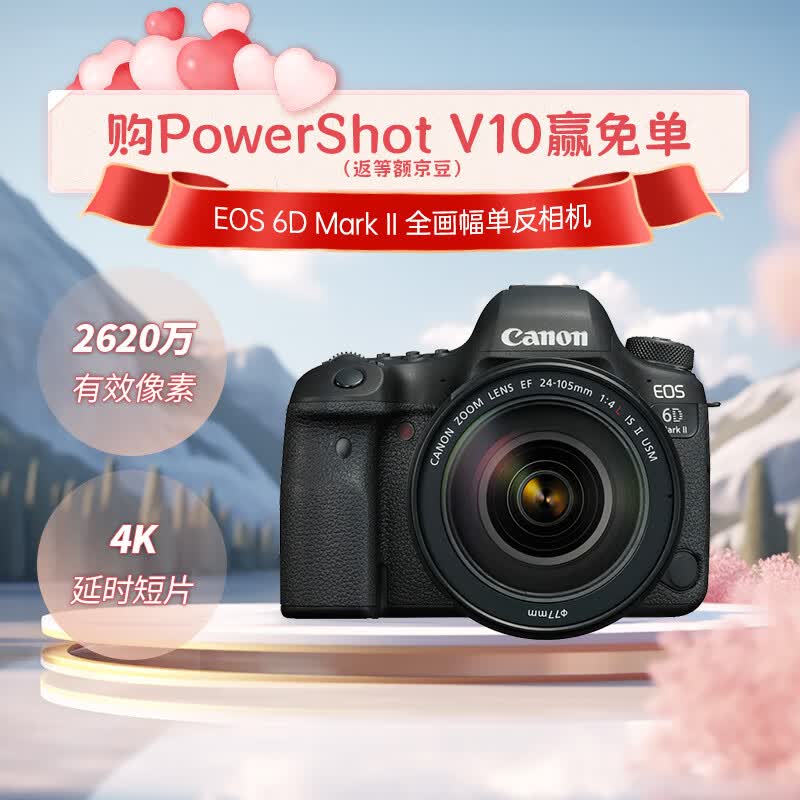 佳能（Canon）EOS 6D Mark II 6D2全画幅 专业单反相机 L级24-105标准镜头套装（约2620万像素/4K延时视频短片）属于什么档次？