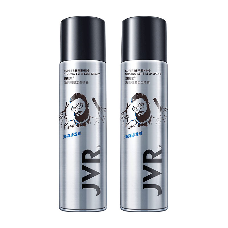 杰威爾(JVR)男士發(fā)膠發(fā)泥發(fā)蠟加定型噴霧定型頭發(fā)噴霧蓬松持久干膠發(fā)型自然 發(fā)膠噴霧238ml*2