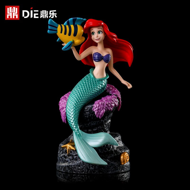 嫚璃大号美人鱼爱丽儿白雪公主手办比目鱼公仔人偶模型桌面装饰摆件女
