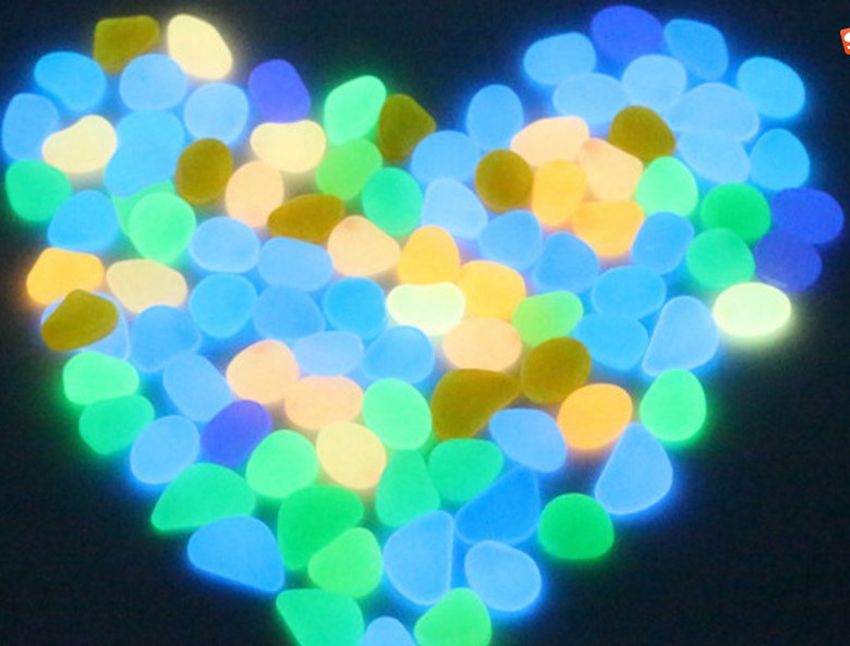 珠佩丽夜光石儿童发光宝石钻石亚克力荧光石头水族箱装饰鱼缸造景底