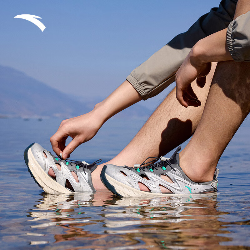 安踏探野凉鞋男夏季户外溯溪鞋洞洞鞋软底休闲鞋透气运动鞋子男沙滩鞋