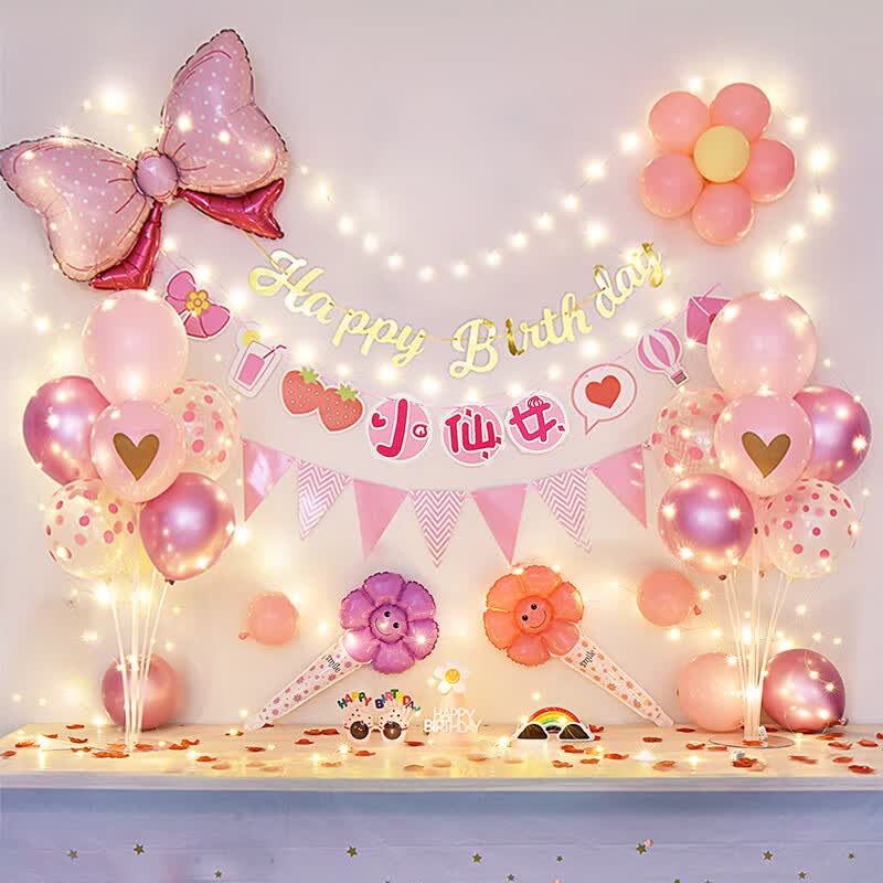 欧妮姿生日场景布置女孩生日装饰气球桌飘套餐儿童宝宝周岁快乐氛围拉旗属于什么档次？