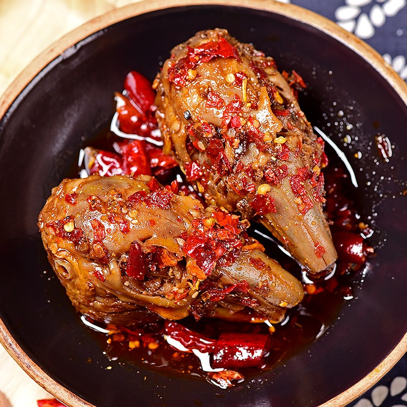 肖三婆香辣卤麻辣兔头6只装共3袋四川特产肉类美食小吃