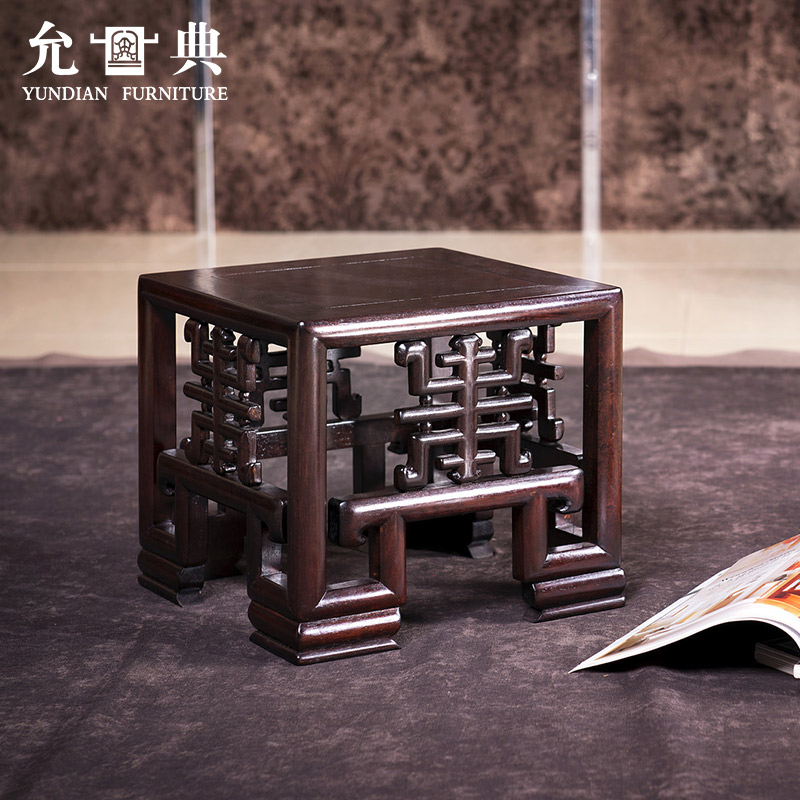 允典红木家具非洲花梨(学名:刺猬紫檀)小凳子家用小板凳木质矮凳子