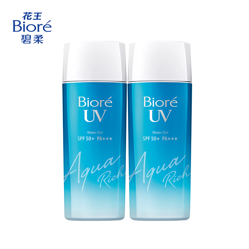 花王碧柔（Biore）水活防晒倍护水凝露（两件装）90ml*2（日本进口）SPF50+ PA+++ 防水防汗提亮肤色