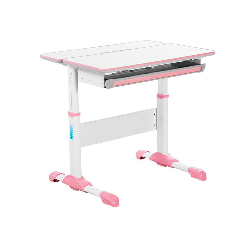 得力 deli 儿童书桌 简约实用可升降学习桌 专注学习 80CM 33449粉色(单桌)