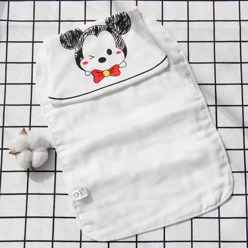菲菈多4层婴幼儿纱布吸汗巾 儿童棉新款卡通图案男女宝宝隔汗巾垫背巾