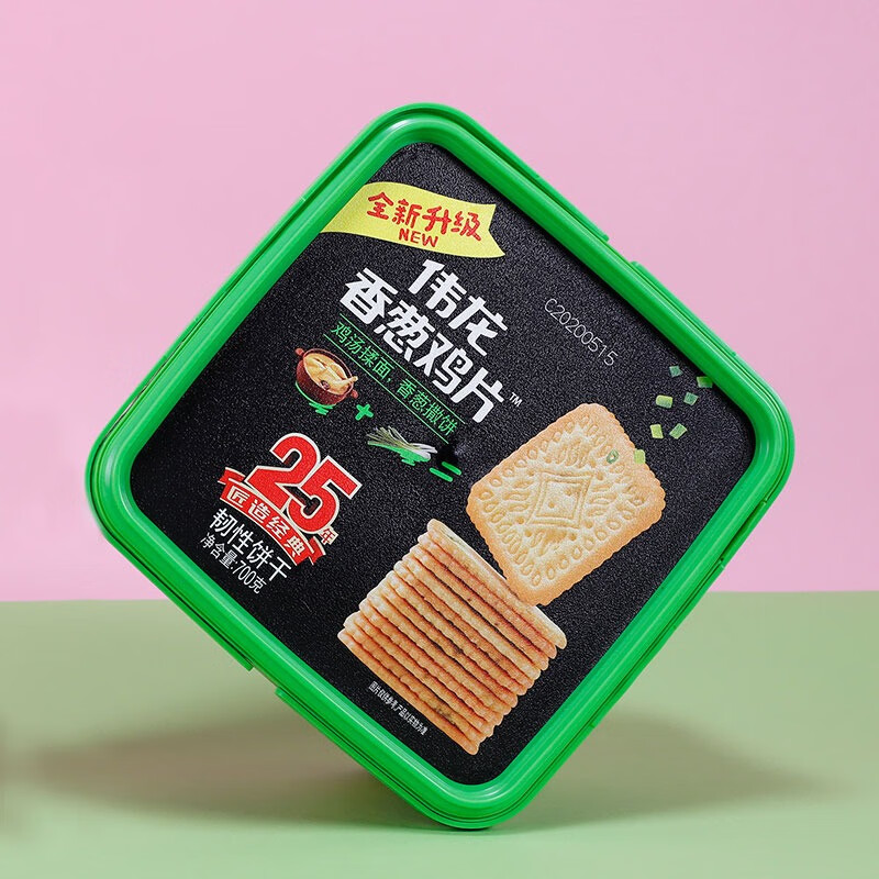 隽颜堂伟龙香葱鸡片薄脆饼干礼盒怀旧追剧办公室小零食早餐休闲营养