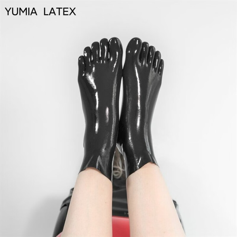 latex短五指袜 黑色乳胶袜 乳胶衣配件 性感情趣cos kig袜子yumia